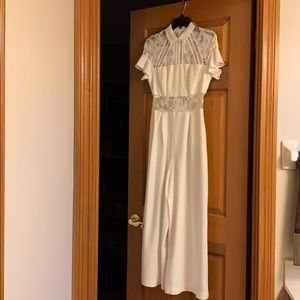 White pant jumpsuit, worn once, size 6